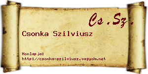 Csonka Szilviusz névjegykártya